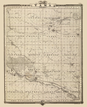 Vintage Map of Tama County, Iowa 1875