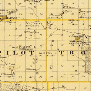 Vintage Map of Iowa County, Iowa 1875