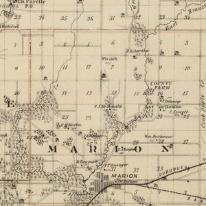 Vintage Map of Linn County, Iowa 1875