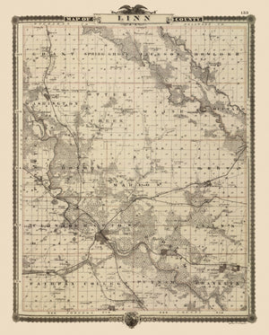 Vintage Map of Linn County, Iowa 1875