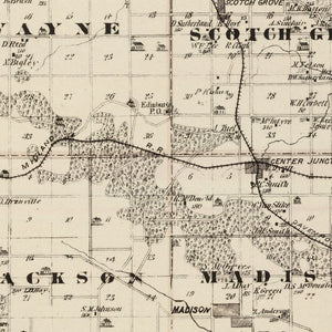 Vintage Map of Jones County, Iowa 1875
