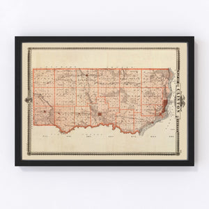 Vintage Map of Clinton County, Iowa 1875