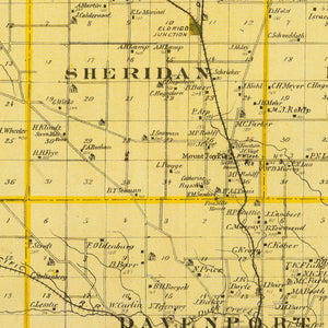 Vintage Map of Scott County, Iowa 1875