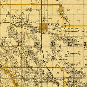 Vintage Map of Cedar County, Iowa 1875