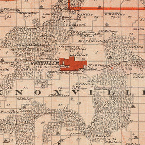 Vintage Map of Marion County, Iowa 1875