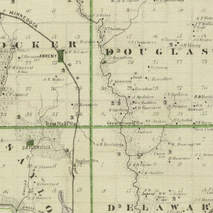 Vintage Map of Polk County, Iowa 1875