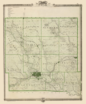 Vintage Map of Polk County, Iowa 1875