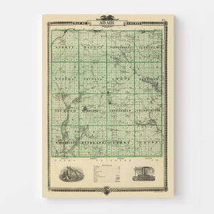 Vintage Map of Adair County, Iowa 1875
