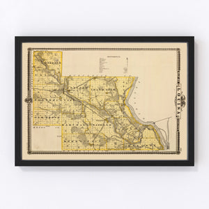 Vintage Map of Louisa County, Iowa 1875