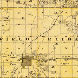 Vintage Map of Jefferson County, Iowa 1875