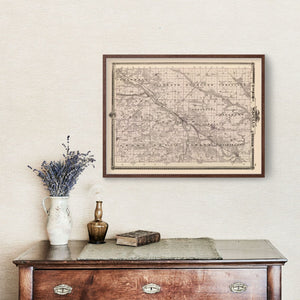 Vintage Map of Wapello County, Iowa 1875