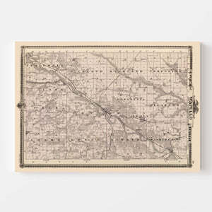Vintage Map of Wapello County, Iowa 1875