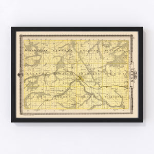 Vintage Map of Lucas County, Iowa 1875