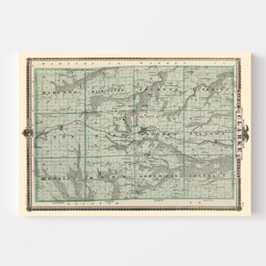 Vintage Map of Clarke County, Iowa 1875