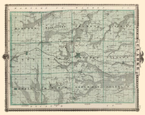 Vintage Map of Clarke County, Iowa 1875