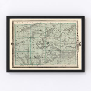 Vintage Map of Clarke County, Iowa 1875