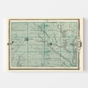 Vintage Map of Union County, Iowa 1875