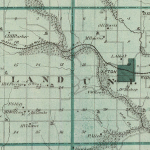 Vintage Map of Union County, Iowa 1875