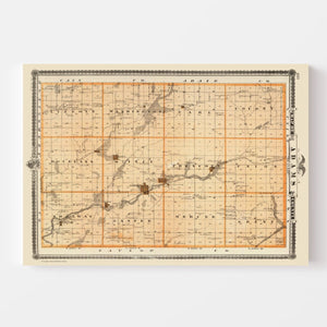 Vintage Map of Adams County, Iowa 1875