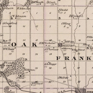 Vintage Map of Montgomery County, Iowa 1875