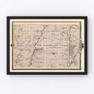 Vintage Map of Montgomery County, Iowa 1875