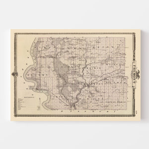 Vintage Map of Fremont County, Iowa 1875