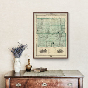 Vintage Map of Page County, Iowa 1875