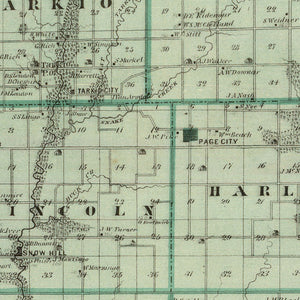 Vintage Map of Page County, Iowa 1875