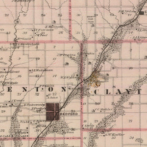 Vintage Map of Taylor County, Iowa 1875