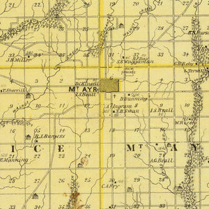 Vintage Map of Ringgold County, Iowa 1875