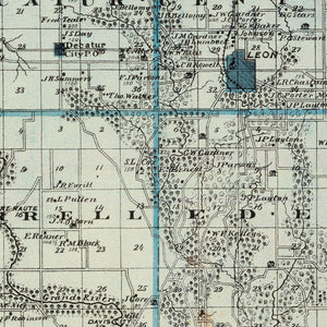 Vintage Map of Decatur County, Iowa 1875