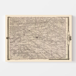 Vintage Map of Davis County, Iowa 1875