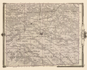 Vintage Map of Davis County, Iowa 1875