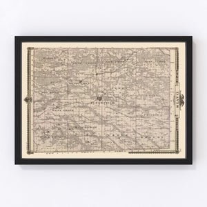 Vintage Map of Davis County, Iowa 1875