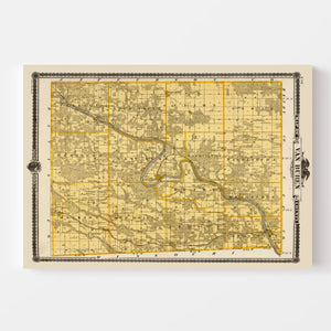 Vintage Map of Van Buren County, Iowa 1875