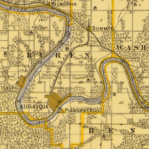 Vintage Map of Van Buren County, Iowa 1875