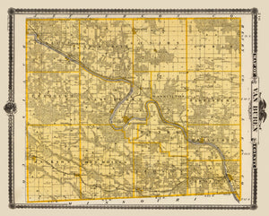 Vintage Map of Van Buren County, Iowa 1875