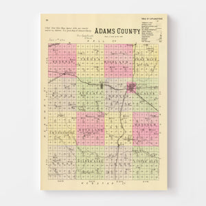 Vintage Map of Adams County, Nebraska 1885