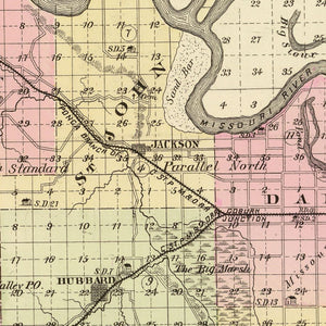 Vintage Map of Dakota County, Nebraska 1885