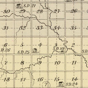 Vintage Map of Golfax County, Nebraska 1885