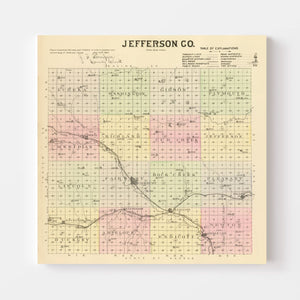 Vintage Map of Jefferson County, Nebraska 1885