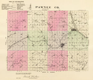 Vintage Map of Pawnee County, Nebraska 1885