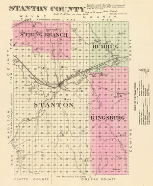 Vintage Map of Stanton County, Nebraska 1885