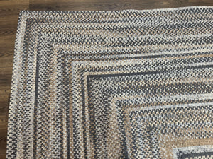 Large American Braided Rug 10x13, Multicolor, Vintage Braided Carpet, Rare Size