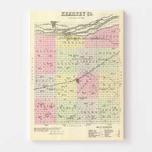 Vintage Map of Kearney County, Nebraska 1885