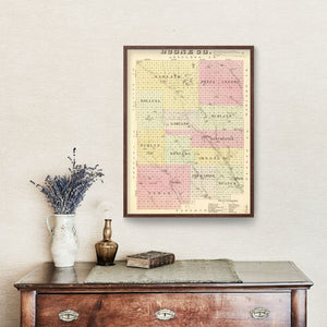 Vintage Map of Boone County, Nebraska 1885