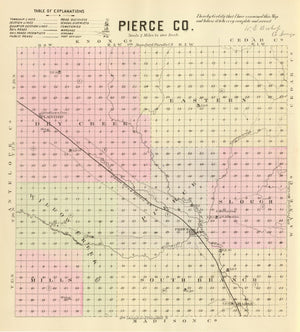 Vintage Map of Pierce County, Nebraska 1885
