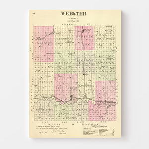 Vintage Map of Webster County, Nebraska 1885