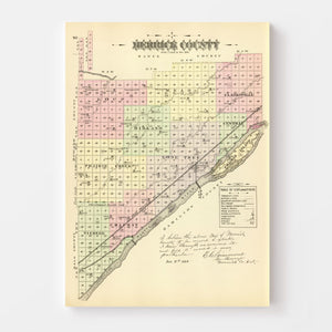 Vintage Map of Merrick County, Nebraska 1885
