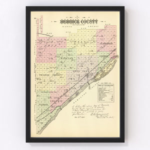 Vintage Map of Merrick County, Nebraska 1885